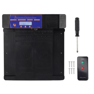 Automatischer Hühnerstalltür-Lichtsensor, Doppeltür, Einklemmschutz, Hühnerstall-Türöffner mit Timer schwarz