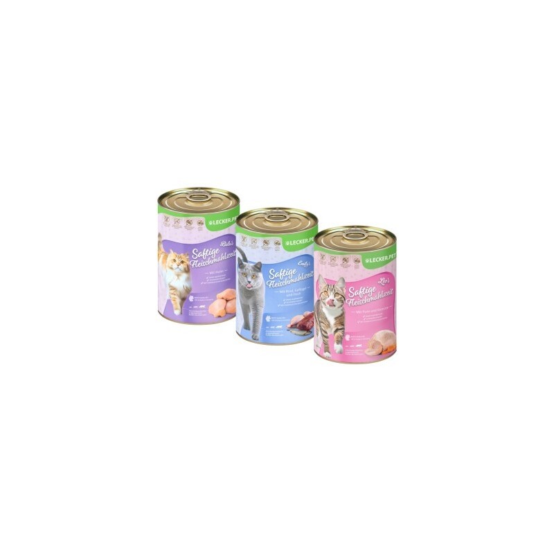 Lyra Pet Lecker.Pet Balu's, Emily's & Leo's Saftige Fleischmahlzeit Katzenfutter Nassfutter Mix Vollnahrung