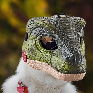 Dinosaurier-Maske mit Hund, eingebaute Soundeffekte, realistisches Rollenspiel für die Bühne, Foto-Requisiten-Herausforderung