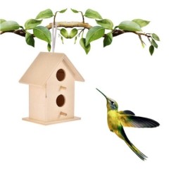 Hölzernes Vogelhaus zum Aufhängen, Nistkasten, Vogelhaus für Gartendekorationen im Freien