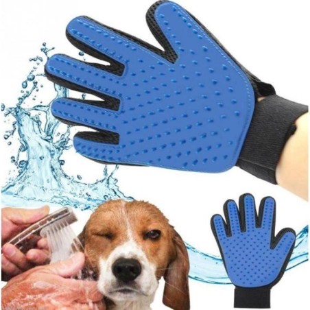 Boomersun Gant de Toilettetage Massage Chien Chat BRosse de Nettoyage Bain Animaux Peigne Poils Longs Courts en Caoutchouc (R