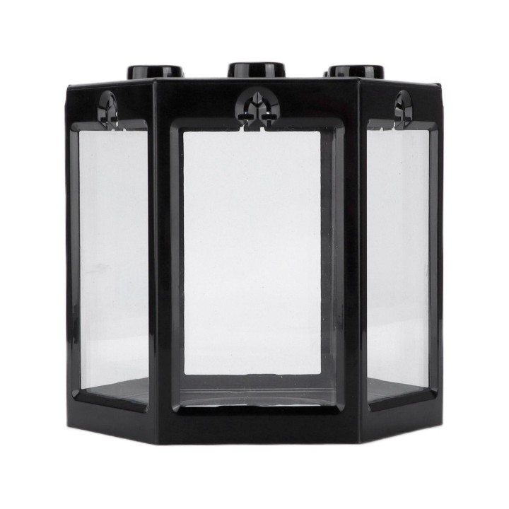 Kleines Aquarium in Sechseckform, übereinanderlegbar, tragbar, Mini-Aquarium für die Bürodekoration, Schwarz schwarz