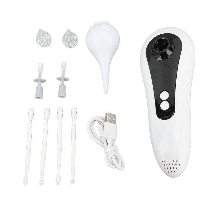 Ohrentrockner, rote Beleuchtung, Trocknungsmodus, ergonomisches Ohrentrocknungsgerät mit abnehmbarer Silikonspitze für Hausti