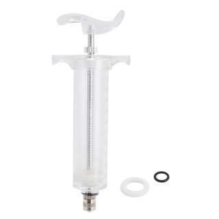 Veterinärmedizinische Spritze aus Kunststoff und Stahl, einstellbarer manueller Fütterungsinjektor für Viehfarmen, 50 ml