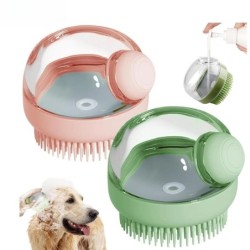 Hundebadebürste, Tierpflege, weicher Massage-Reinigungskamm, geeignet für Hunde-/Katzenduschen mit langem und kurzem Fell, mi