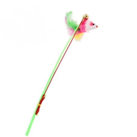 Angelrute Typ Bunte Maus-förmige Lustige Katze Stick Elastische Seil Teleskop Stange Langeweile Relief Requisiten Catcher Spi