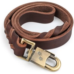 2,5 cm breite, robuste Hundeleine aus echtem Leder. Am besten für mittelgroße und große Hunde. Robuste, weiche und geölte Hun