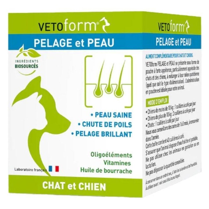 Komplement Alimentaire - Vetoform - Pelage et Peau - 100g - Chien - Peau Irritée