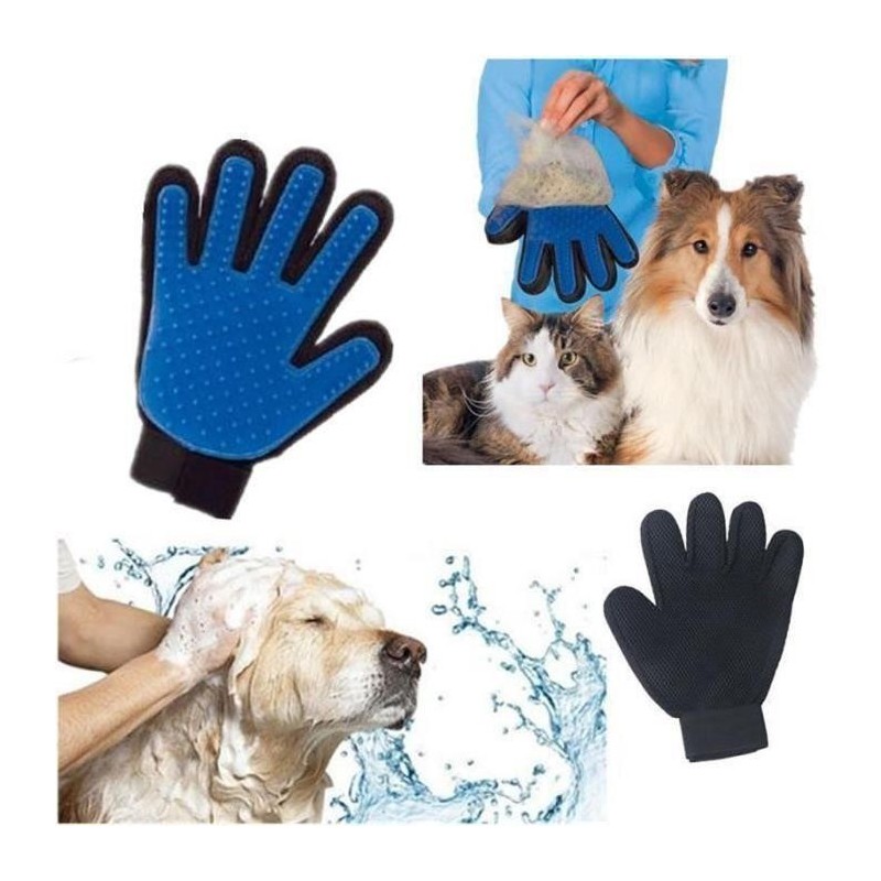 Pet taktile deShedding Nettoyage Brosse à main Gant Chien Chat cheveux Massage efficace