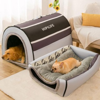 Home Hundehütte Große Hundehütte Vier Jahreszeiten Universal Hundebett Haus Abnehmbare und waschbare Hundehütte Winter Warme