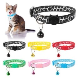 Welpen-Katzen-Zubehör, süße Katzenkopf-Kätzchen-Halskette, Hundehalsband, Glockenanhänger, Katzenhalsbänder schwarz