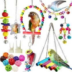 Papageienkäfig-Schaukel- und Kauspielzeug-Set - Vogelbedarf