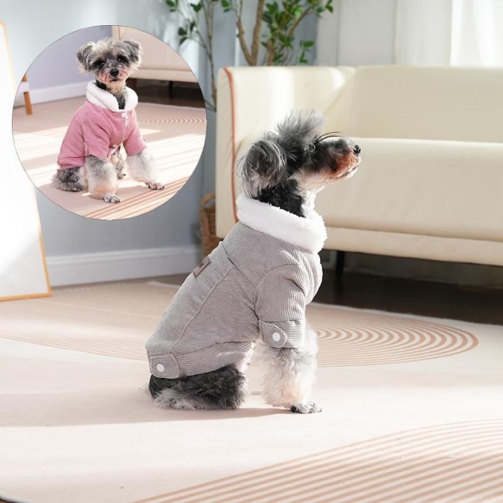 Herbst-Winter-Hundejacke für kleine und mittelgroße Katzen, Hunde, Outdoor, weiches, gemütliches Fleece, warme Haustier-Welpe