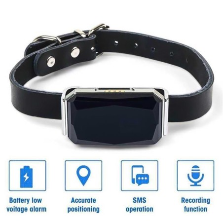 G12 Gps Smart Multifunktionaler Haustier-Locator Universelles wasserdichtes GPS-Ortungshalsband für Katzen Hunde schwarz