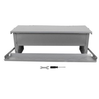 Automatischer Hühnerfutterautomat aus Stahl mit großer Kapazität, wasserfest, Geflügelfutterautomat, Lebensmittelspender mit