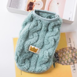 Gedrehte doppelseitige Fleece-Hundeweste – gemütliches Haustier-Sweatshirt für Herbst und Winter L gelb
