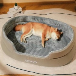 Verdickendes Hundebett für vier Jahreszeiten, quadratische Hundematte aus Plüsch, für kleine, mittelgroße und große Hunde, Sc