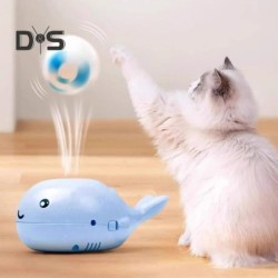 Elektrisches Katzenspielzeug mit schwimmendem Ball, leicht, tragbar, in Walform, wiederaufladbar, einfach zu verwenden, elekt