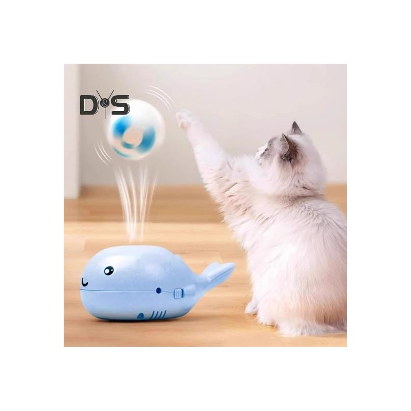 Elektrisches Katzenspielzeug mit schwimmendem Ball, leicht, tragbar, in Walform, wiederaufladbar, einfach zu verwenden, elekt