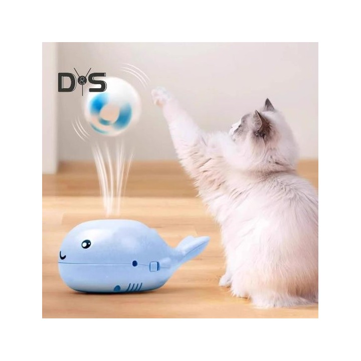 Elektrisches Katzenspielzeug mit schwimmendem Ball, leicht, tragbar, in Walform, wiederaufladbar, einfach zu verwenden, elekt