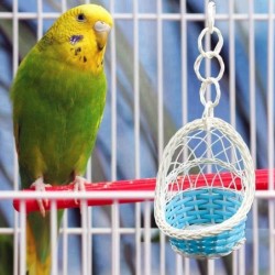 Vogelschaukel Spielzeug Papagei Korb Wiege Weben Vogelnest Hängematte Käfig Hängende Hängematte Hamster Garten Dekoration Hei