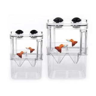 Multifunktionale Fischaquarium Fischzucht Isolation Box Aquarium Züchter FishTank Doppel Guppies Schlüpfen Inkubator