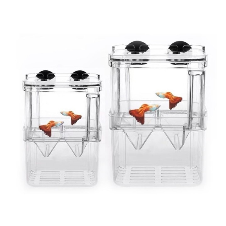 Multifunktionale Fischaquarium Fischzucht Isolation Box Aquarium Züchter FishTank Doppel Guppies Schlüpfen Inkubator