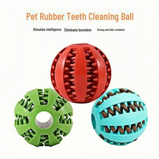 Interaktives Hundespielzeug: Futterspenderball und Kauspielzeug für die Zahngesundheit 5cm Ball blau