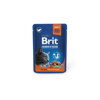 BRIT PREMIUM Pouch Salmon Sterilized 24x100g mit Lachs für sterilisierte Katzen