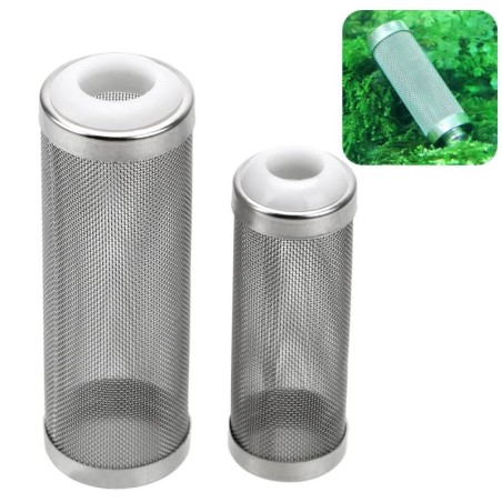 Zulauf Einlass Schützen Garnelen Netz S/L Größe Aquarium Zubehör Spezielle Garnelen Zylinder Filter Edelstahl Filter S