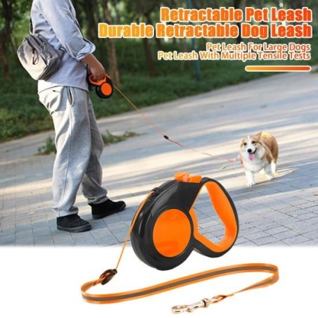 Einziehbare Haustierleine, reflektierende Hundetrainings-Kontrollleine mit rutschfestem Griff, Welpen-Zugseil für nächtliche