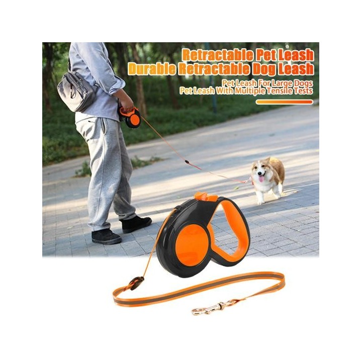 Einziehbare Haustierleine, reflektierende Hundetrainings-Kontrollleine mit rutschfestem Griff, Welpen-Zugseil für nächtliche