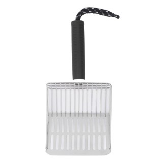 Katzenstreuschaufel, abnehmbarer Griff, 304 Edelstahl, schnelle Filtration, Katzenstreuschaufel, Katzentoilette schwarz