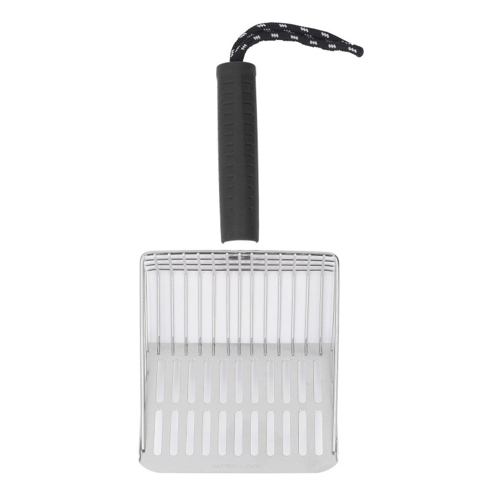 Katzenstreuschaufel, abnehmbarer Griff, 304 Edelstahl, schnelle Filtration, Katzenstreuschaufel, Katzentoilette schwarz