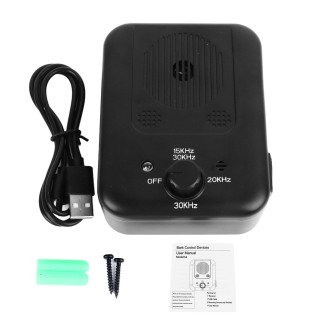 Gerät zur Kontrolle des Hundegebells, geräuschlos, wiederaufladbar, Ultraschall, Abschreckung gegen Hundegebell, Haustierverh