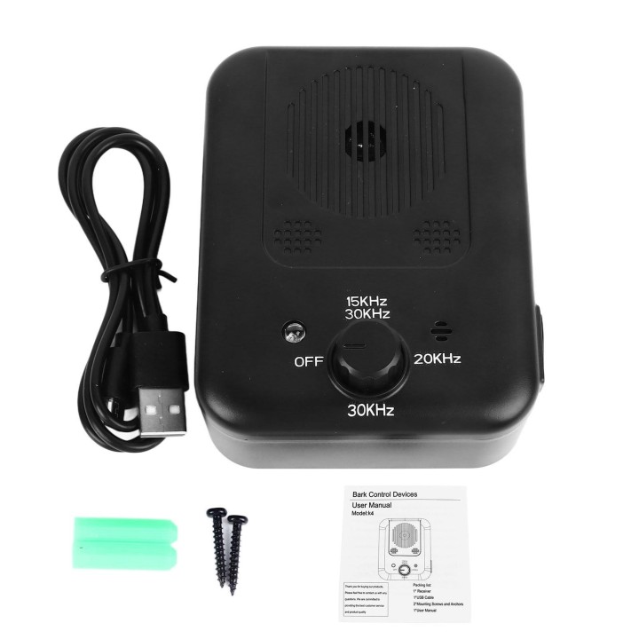 Gerät zur Kontrolle des Hundegebells, geräuschlos, wiederaufladbar, Ultraschall, Abschreckung gegen Hundegebell, Haustierverh