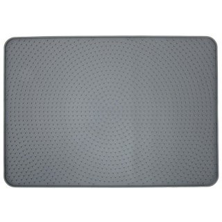 Haustier-Futtermatte, lebensmittelechtes Silikon, wasserdicht, rutschfest, Hundefuttermatte mit Kanten für Holz grau