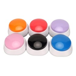6Pcs Sprachaufnahme-Taste Hund Reden Tasten Pet Training Summer für Pet Training Orange Blau