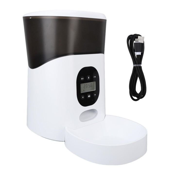 5L Automatischer Futterspender für Haustiere, bis zu 6 Mahlzeiten pro Tag, automatischer Hundefutterspender mit Aufzeichnungs