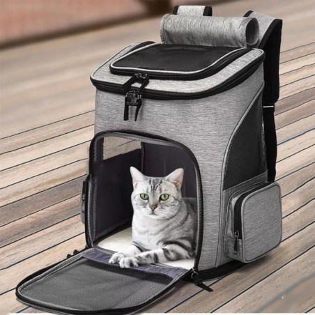Atmungsaktiver Haustier-Katzen-Tragerucksack, faltbar, für den Transport von Haustieren, Reisetasche, erweiterbar, große Kapa