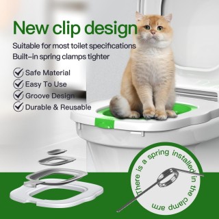 2025 Katzentoiletten-Trainingsset, wiederverwendbare Katzenstreumatte für Welpen, Katzentoilettentrainer, Toilettenreinigung