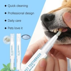 3 ml Haustier-Zahnbürstenstift, Zahnreinigung für Hundezähne, Zahnsteinentfernungswerkzeug, natürliches pflanzliches Zahnrepa