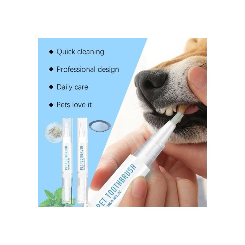 3 ml Haustier-Zahnbürstenstift, Zahnreinigung für Hundezähne, Zahnsteinentfernungswerkzeug, natürliches pflanzliches Zahnrepa