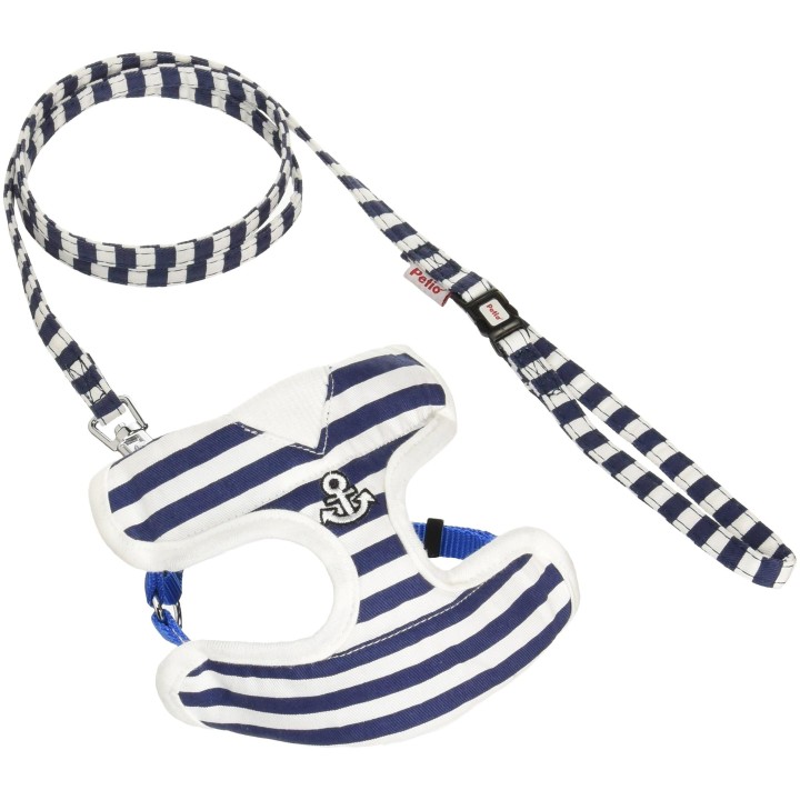 Petio Doggy Casual Marine Weste Geschirr Leine Blau für sehr kleine Hunde XS Größe & blau