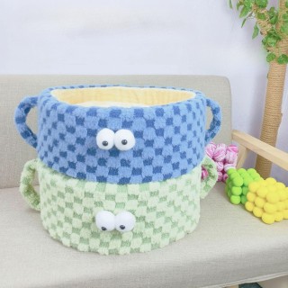 Personalisiertes rundes Nest aus Schwamm mit großen Augen, Katzennest für tiefen Schlaf, universelles Haustierbett für Katzen