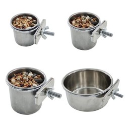 Haustier Vögel Hängen Käfig Schüssel Teller Tasse Anti-umsatz Edelstahl Fütterung Lebensmittel Trinken Feeder für Sittich Lov
