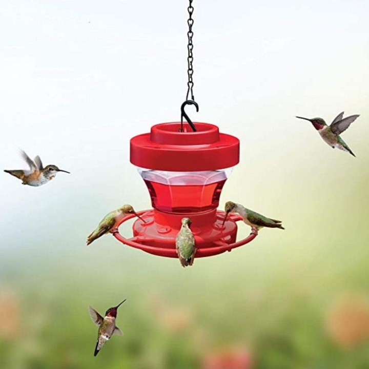 with Hook Detachable Humming Bird Feeder Large Capacity Birds Drinking Tray  Patio