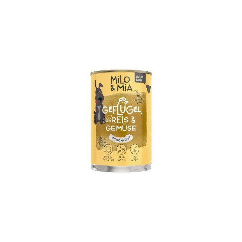 Milo & Mia Geflügel, Reis & Gemüse 24x400 g