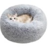 Rundes Donut-Hunde- und Katzenbett, Kuschelbett für langes Haar, abnehmbar, maschinenwaschbar, Haustierkissen, Bett für klein