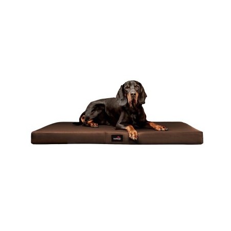 Tierlando ® Orthopädische Hundematratze ALICE EASY CLEAN Kunstleder Hundebett braun 80 cm, 9 cm, 60 cm